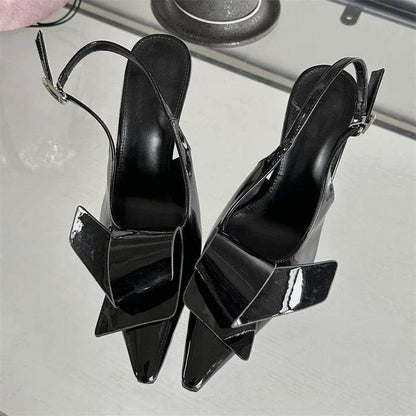 New Design Splicing Rivet Buckle Strap Women Pumps Thin High Heels Pointed Toe Stripper Elegant Party Shoes - Touchy Style