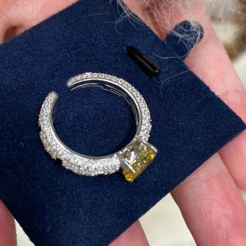 925 Sterling Silver Finger Rings Charm Jewelry - Zircon Classic Wave Point - R2490 - Touchy Style