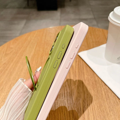 Liduid Silicone Magnetic Stand Phone Case For iPhone 15 14 16 Plus 11 12 13 16 Pro Max Magsafe Charge Protector Soft Cover