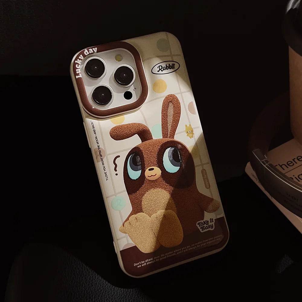 Cute Phone Cases For iPhone 16, 15, 14, 13, 12, 11 Pro Max, Xr, 16 Plus - Funny Bee Bunny Rabbit Cartoon Cover - IC6530 - Touchy Style