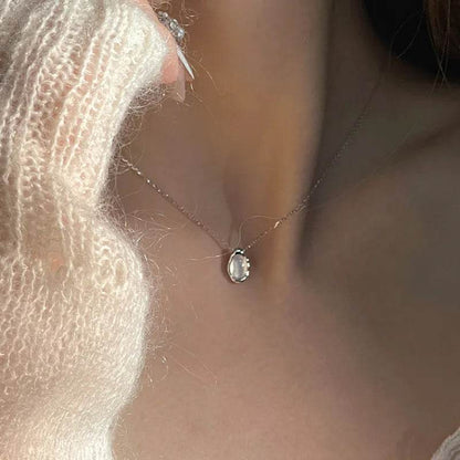 925 Sterling Silver Necklace Charm Jewelry - Geometry Jade - Round Simple Pattern - N2390 - Touchy Style