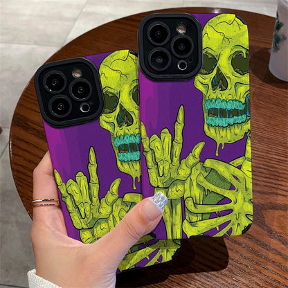Cute and Funny Skeleton Phone Case for iPhone 15, 14, 13, 12, 11 Pro Max, X, XR, XS, 8, 7 Plus, and Mini