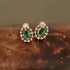 925 Sterling Silver Plated 14K Gold Retro Green Zircon Earrings for Women Exquisite Party Jewelry Gifts - Touchy Style