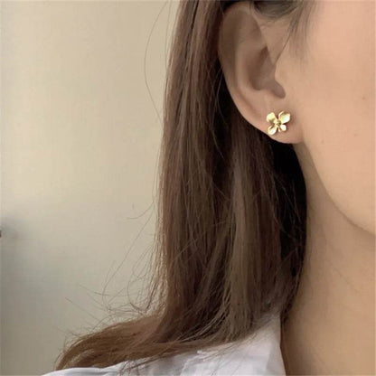 925 Sterling Silver Korean Temperament Gardenia Stud Earrings for Women Sweet Wedding Jewelry Accessories - Touchy Style