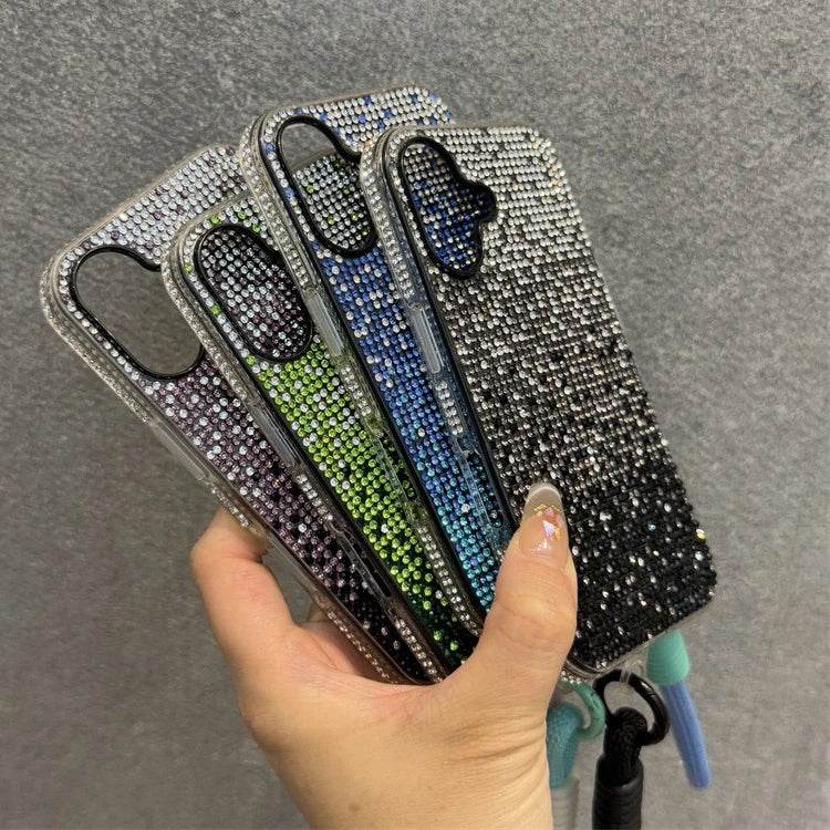 Luxury Bling Case Full Shinny Diamond Bumper Frame Cover For iPhone 15 16 ProMax 14 Plus 13 12 11 Pro Max Wristband Lanyard Case - Touchy Style