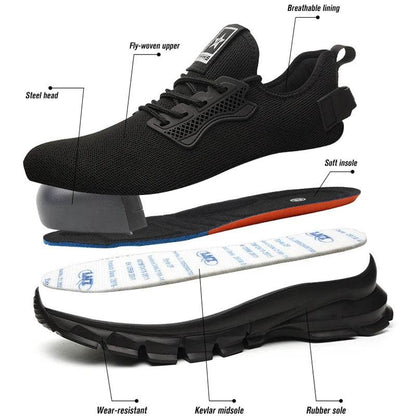 2024 Lightweight Men Safety Shoes Steel Toe Cap work Sneakers Men Protective Shoes Anti-smash Anti-puncture Indestructible Shoes - Touchy Style