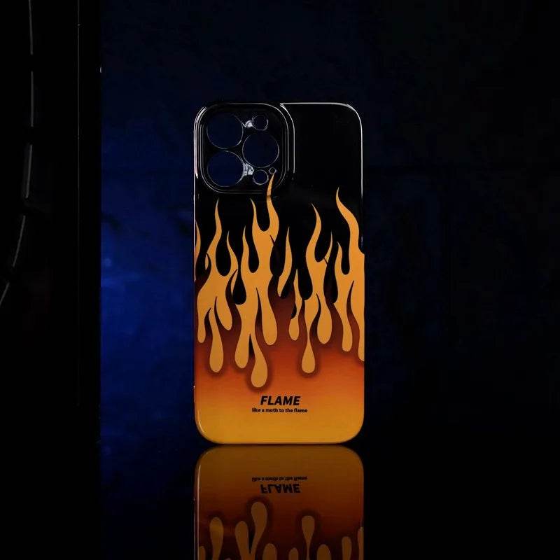 Cute Phone Cases For iPhone 15PRO MAX, 14, 13 PRO, 13 PRO MAX, 14, 14PLUS, 14PRO - Simple Flame - Acrylic Hard Cover - PC4020 - Touchy Style