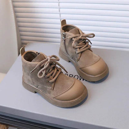 2024 New Girls Casual Shoes Non-slip Simple Children Fashion Boys Leather Boots Spring and Autumn New Kids Cotton Shoes Non-slip - Touchy Style