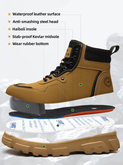 Lightweight Men Boots Steel Toe Shoes Work Sneakers Safety Boots Men Anti Scalding Welding Boots Puncture-Proof Protective Shoes - Touchy Style