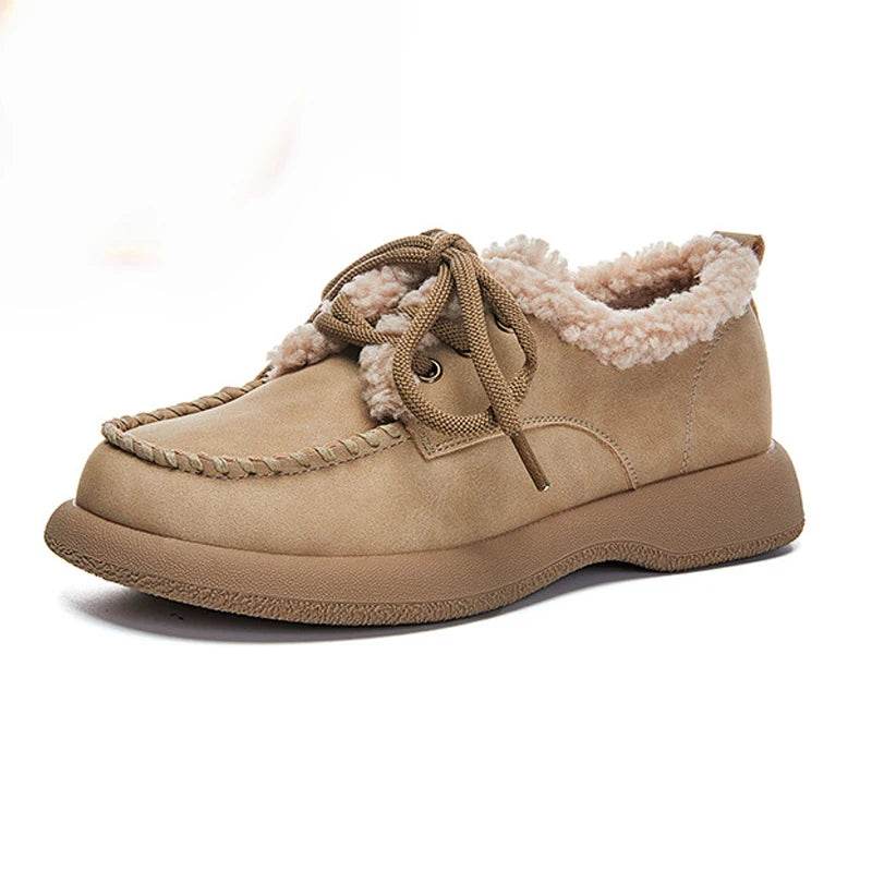JOZHAMTA 2025 News Women Ankle Boots Kid Suede Snow Boots Warm Wool Short Sneakers Winter Low Heel Shoes Size 35-40 - Touchy Style