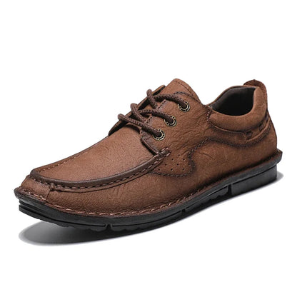New High Quality Men Hiking Shoes Genuine Leather Casual Shoes Hand-stitching Male Treking Shoes Versatile Sneakers Oxford Shoes