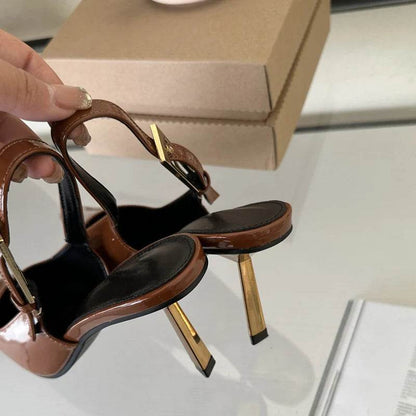New Design Thin High Heels Pointed Toe Women Pumps Street Style Banquet Buckle Strap Party Slingbacks Female Shoes - Touchy Style