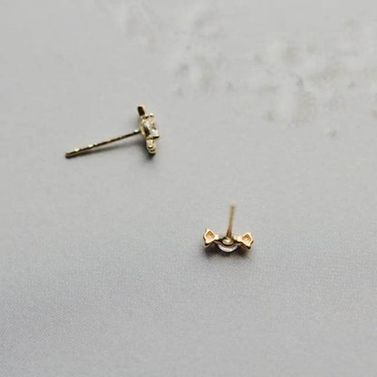 925 Sterling Silver Plated 14K Gold Zircon Candy Earrings for Women Korean Mini Cute Jewelry Accessories - Touchy Style