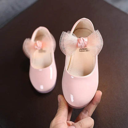 Kids Leather Girls Shoes Shining Shell Princess Shoes for Baby Party Wedding Children Lace Bow Spring Summer Dress Shoes F03111 - Touchy Style