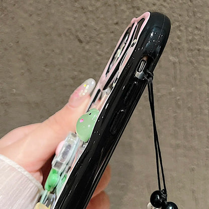 حافظات هواتف لطيفة لهاتف iPhone 7 و8 وXR وX وXS Max و11 و12 و13 و14 و15 Pro Max - غطاء ناعم مزين بنقشة زهور ثلاثية الأبعاد - TSP430