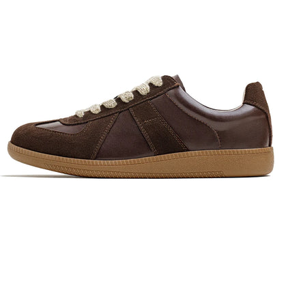 Maden New Classic Brown Spliced German Trainer Shoes Flat Low-top Sneakers for Men&
