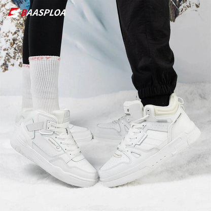 Baasploa Men Winter Boots Comfort Leather Cotton Shoes for Men Thickened Plush Warm Casual Sneakers Male Non-Slip Wear Resistant - Touchy Style