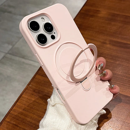 Liduid Silicone Magnetic Stand Phone Case For iPhone 15 14 16 Plus 11 12 13 16 Pro Max Magsafe Charge Protector Soft Cover