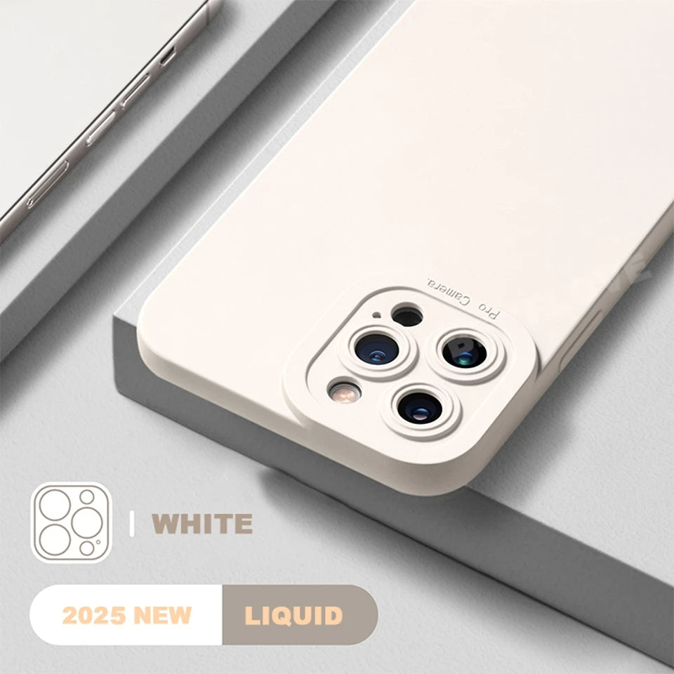 Phone Case For iPhone 16E 16 14 15 Plus 12 13 Mini 11 16 Pro X XR XS Max SE Liquid Silicone Charm Strap Lanyard Protector Cover
