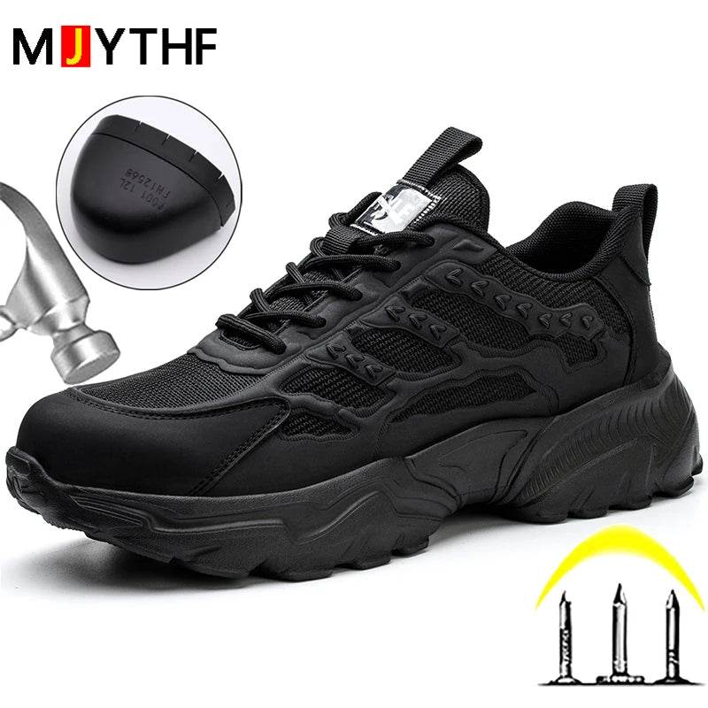 Anti puncture Work Safety Shoes For Men Women Anti-smash Work Shoes Wear-resistant Lightweight Protective Shoes White Sneakers - Touchy Style