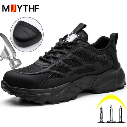 Anti puncture Work Safety Shoes For Men Women Anti-smash Work Shoes Wear-resistant Lightweight Protective Shoes White Sneakers - Touchy Style