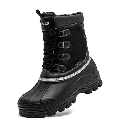 HOBIBEAR Mens Snow Boots Insulated Waterproof Winter Boots Outdoor Warm Lace Up Mid Calf Duck Boots - Touchy Style