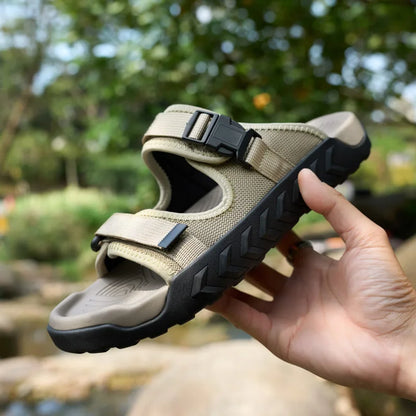 Street Style Men Sandals Fashion Summer Flats Soft Soled Anti Slip Beach Slippers New Casual Outwear Half Drag Wading Aqua Shoes