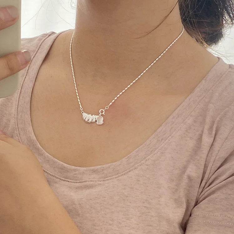 PANJBJ 925 Sterling Silver Croissant Necklace For Women Bead Bread Design Versatile Amusing Ins Sweet Jewelry Dropshipping - Touchy Style