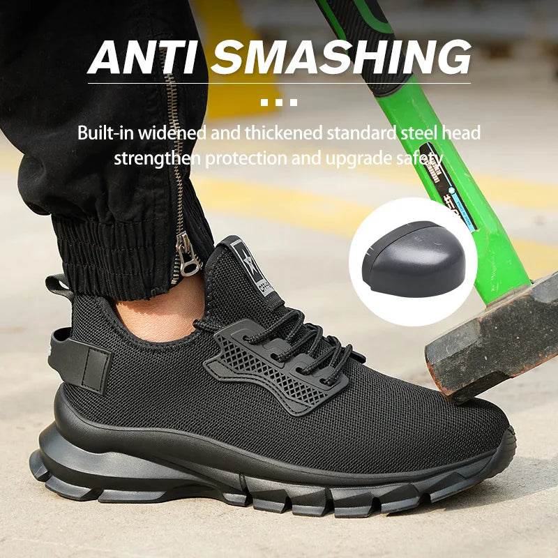 2024 Lightweight Men Safety Shoes Steel Toe Cap work Sneakers Men Protective Shoes Anti-smash Anti-puncture Indestructible Shoes - Touchy Style