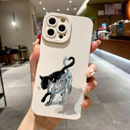 Cute Phone Cases For iPhone 16, 15, 13, 14 Pro Max, 12, 11, XS, XR, 7, 8 Plus, SE 2020 - Cool Cat Silicone - Candy Soft Bumper Cover - Touchy Style