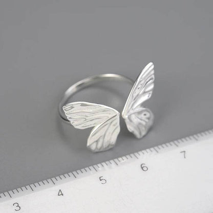 Lotus Fun 18K Gold Adjustable Vintage Butterfly Dating Rings for Women Gift Real 925 Sterling Silver Luxury Quality Fine Jewelry - Touchy Style