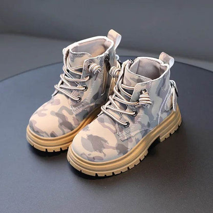 Handsome Children Combat Army Boots Spring Autumn Camouflage Outdoor Boots for Boys Girls School Student Hicking Shoes F09133 - Touchy Style