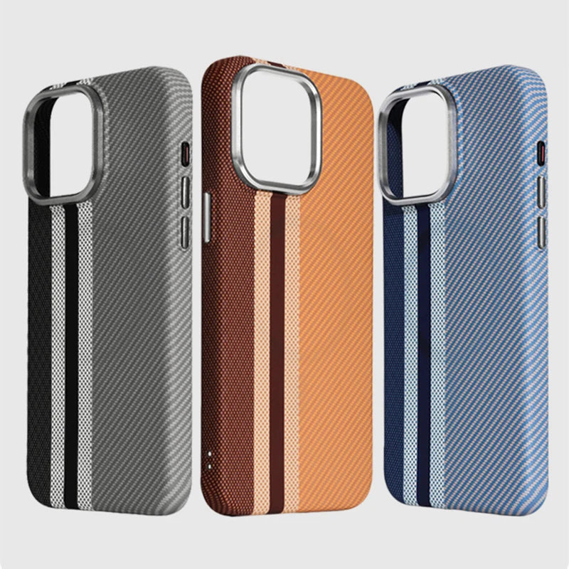 Cute Phone Cases for iPhone 12, 13, 14, 15, and Pro Max models - Carbon Fibre Hard PC Armor Cover - TSP200