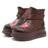 Handmade Ankle Boots Platform Women Genuine Cow Leather Short Boots Round Toe Height Increasing Thick Sole Ladies Shoes - Touchy Style