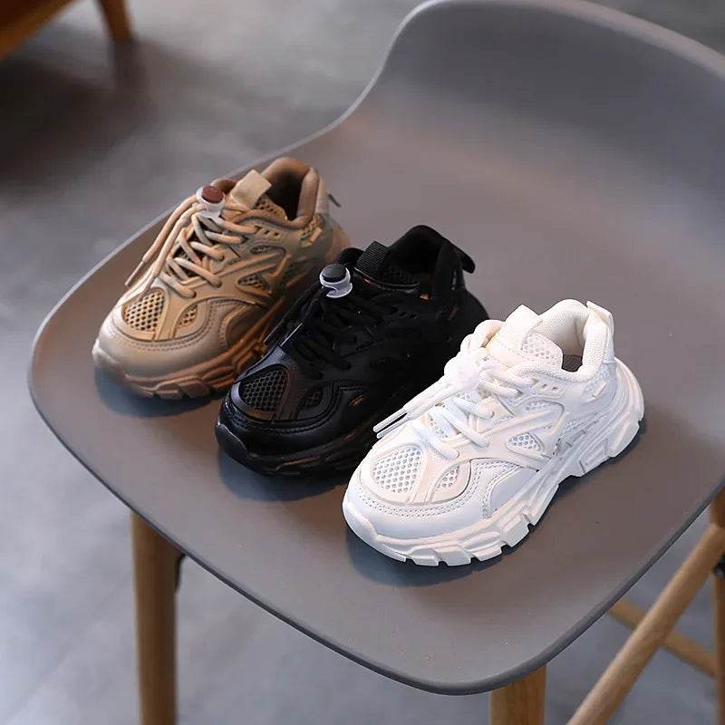 White Chunky Sneakers Children Platform Sport Shoes Girls 2024 Height Increase Shoes Boys Black Khaki Wedge Heels Sneaker F06174 - Touchy Style