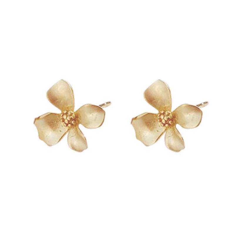 925 Sterling Silver Korean Temperament Gardenia Stud Earrings for Women Sweet Wedding Jewelry Accessories - Touchy Style
