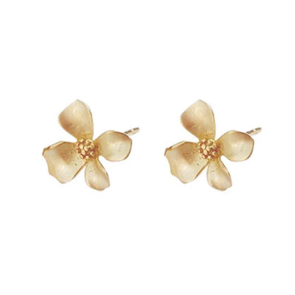 925 Sterling Silver Korean Temperament Gardenia Stud Earrings for Women Sweet Wedding Jewelry Accessories - Touchy Style