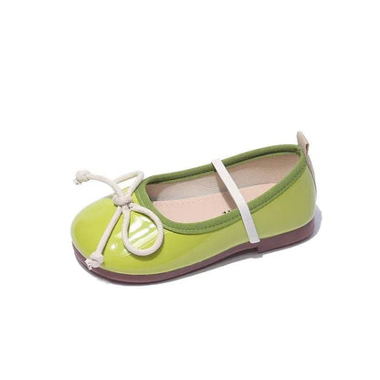 Smooth and Brightly Patent Leather Shoes for Kids Girls Simple Bow-tie Mary Janes Shoes Flats Kawaii Slip on Shoes Girl F07193 - Touchy Style
