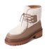 JOZHAMTA Size 34-40 Women Mid-Calf Boots Fashion Warm Plush British Booties High Snow Boots Female Thick Wool Soles Heels Boots - Touchy Style
