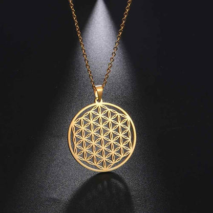 Necklaces Charm Jewelry - Stainless Steel Chain - Flower of Life - CJ0141 - Touchy Style