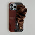 Cute Phone Cases for iPhone 16, 15, 14, 13 Pro Max - Feather Texture & Alligator Skin Splicing Silk Wrist Band - Chic Cover - PC3130 - Touchy Style