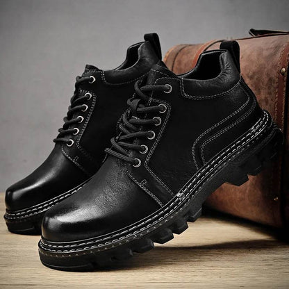 New Genuine Leather Men Boots Cow Leather Upper Durable Sole Lace up Autumn Winter Boots Daily Leisure Outdoor Shoes For Man - Touchy Style