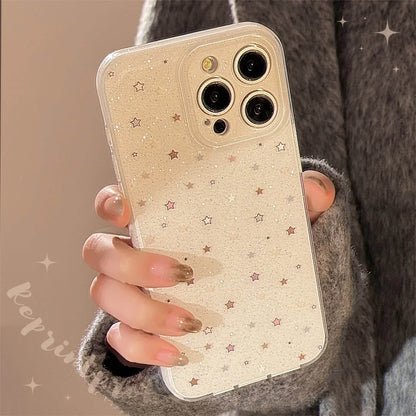 Cute Phone Cases For iPhone 16, 15, 14, 13, 12 Pro Max - Fairy Starry Sky - Glitter Art Back Cover - IC9340 - Touchy Style