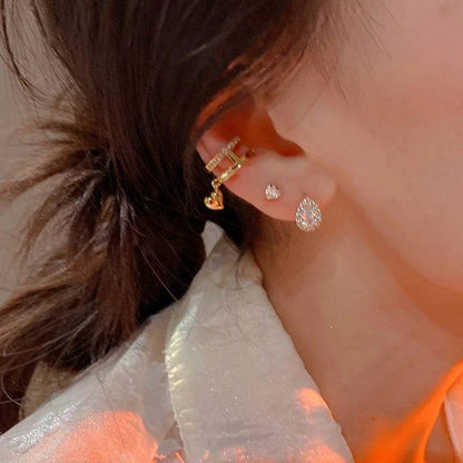 French Exquisite Small Zircon Water Droplet 925 Sterling Silver Plated 14K Gold Earrings for Women Wedding Party Jewelry - Touchy Style