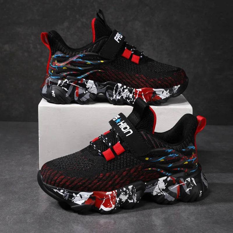 Autumn Children Fashion Sports Shoes High Quality Outdoor Sneakers Boys Girls PU Leisure Trainers Shoes Kids Casual Sneaker - Touchy Style