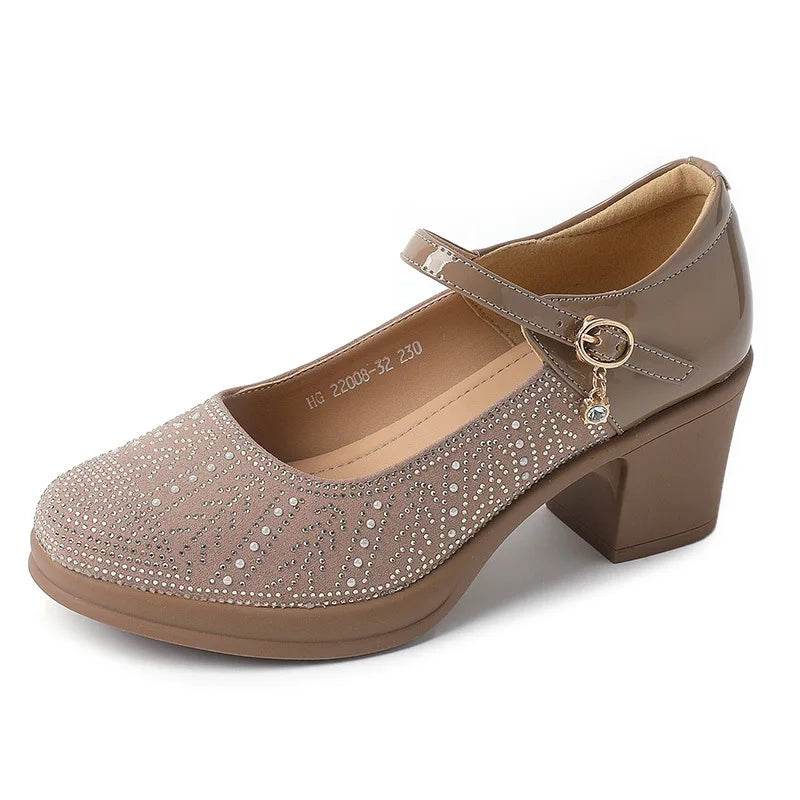 Fashion Women Pumps Mary Jane Thick Heels Patent Leather Shoes For Women Spring Autumn Platform Office Ladies Shoes - Touchy Style