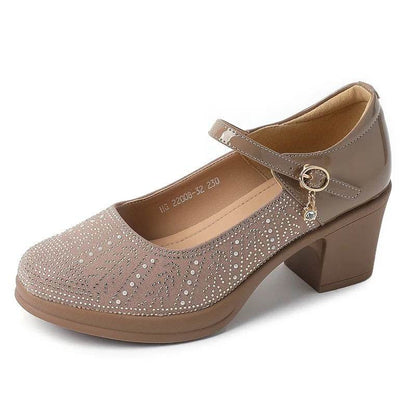 Fashion Women Pumps Mary Jane Thick Heels Patent Leather Shoes For Women Spring Autumn Platform Office Ladies Shoes - Touchy Style