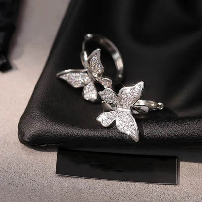 PANJBJ 925 Sterling Silver Butterfly Hoop Earring for Women Simplicity Versatile Sweet Insect Fashion Jewelry Gift Dropshipping - Touchy Style
