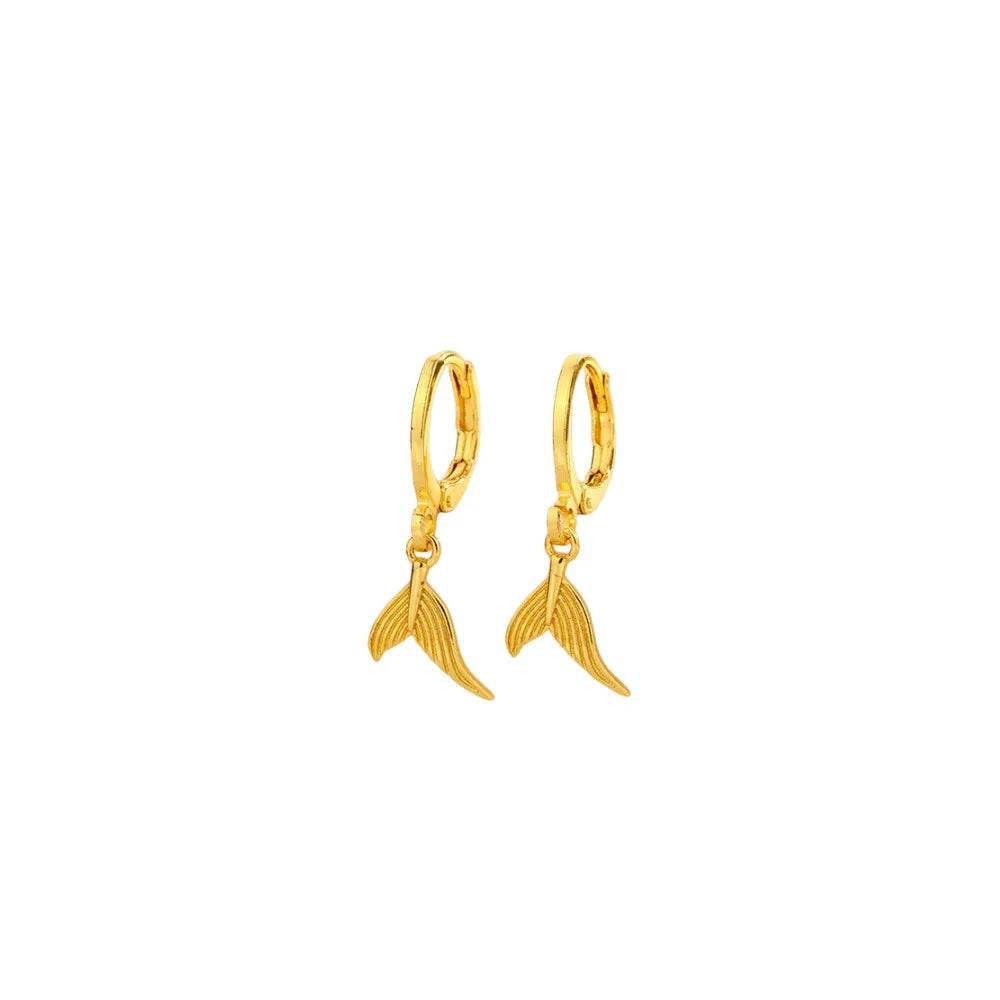 PANJBJ 925 Sterling Silver Whale Tail Hoop Earring For Women Irregular Design Simple Originality Jewelry Gift Dropshipping - Touchy Style