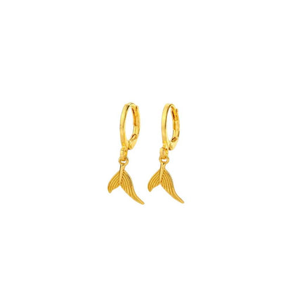 PANJBJ 925 Sterling Silver Whale Tail Hoop Earring For Women Irregular Design Simple Originality Jewelry Gift Dropshipping - Touchy Style